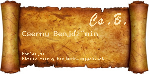 Cserny Benjámin névjegykártya