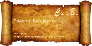 Cserny Benjámin névjegykártya